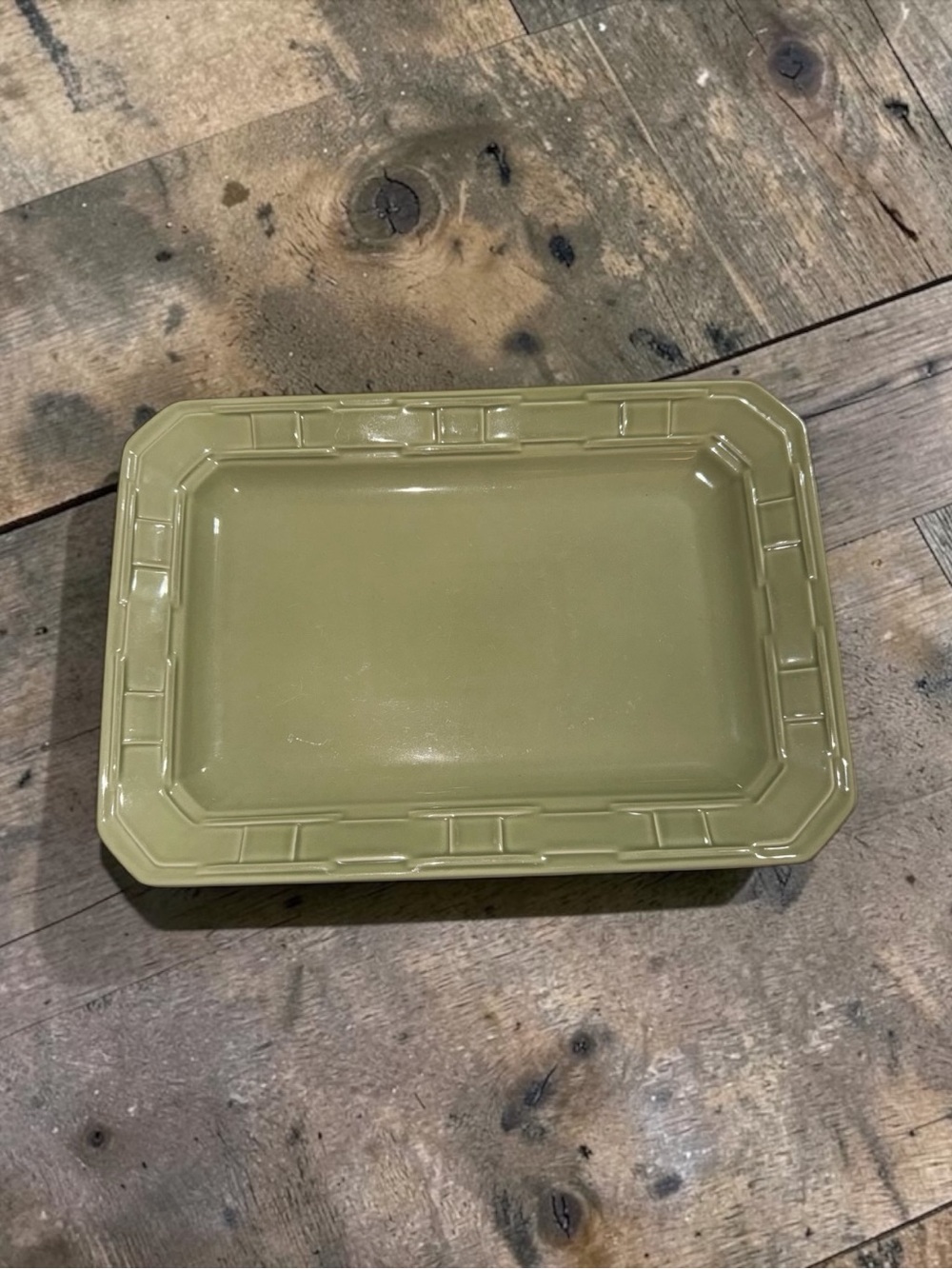 Longaberger Olive Green Rectangular Serving Tray